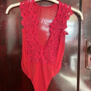 Lace and mesh bodysuit